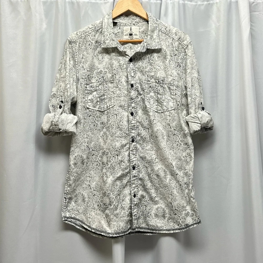 I Jeans By Buffalo Floral & Medallion Print Button Down Shirt - Size Large - Picture 10 of 11